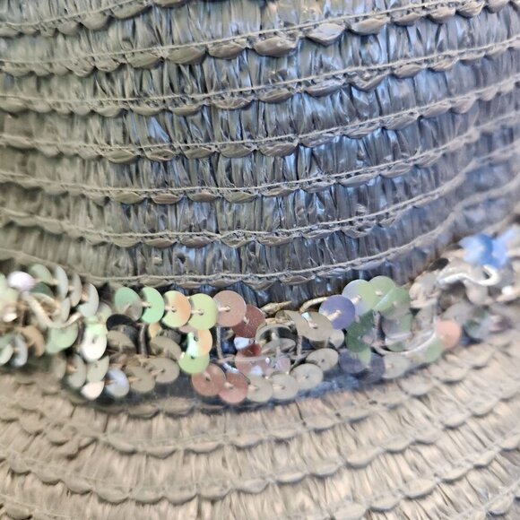 Whittall & Shon Stunning Gray Sequin Embellished Hat - Picture 3 of 4